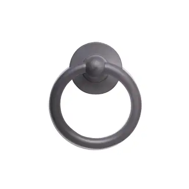 Click Here To Enlarge This Photo Of 4A604 Fab & Fix Bull Ring Door Knocker (Face Fix) Hardex Graphite