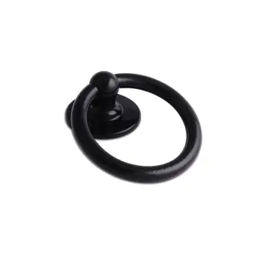 Click Here To Enlarge This Photo Of 4A605 Fab & Fix Bull Ring Door Knocker (Face Fix) Black