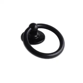 4A605 Fab & Fix Bull Ring Door Knocker (Face Fix) Black