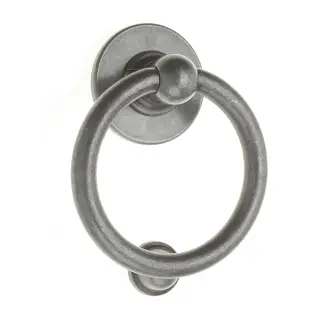 4A606 Fab & Fix Bull Ring Door Knocker (Face Fix) Pewter