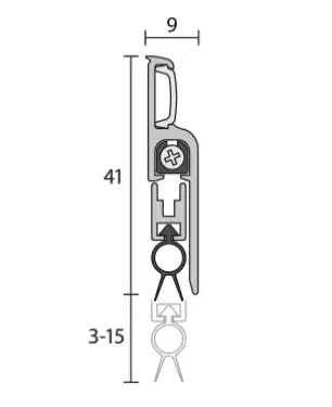 Click Here To Enlarge This Photo Of RP60 Raven Surface Mounted Automatic Drop Down Seal 920mm (can be cut down to 450mm)