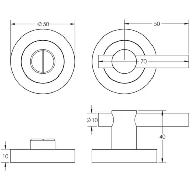 Click Here To Enlarge This Photo Of JV856MB Frelan Hardware Jedo Contemporary Plain Bar Turn & Release - Matt Black