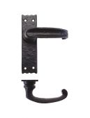 FF212 - Zoo Hardware Foxcote Foundries Traditional Slimline Thumb Lever on Latch Backplate (142 x 40mm) Black Antique