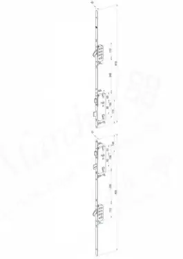 Click Here To Enlarge This Photo Of WINKHAUS Stable Door 2 Hook Multipoint Lock - 45mm Backset - 20mm Faceplate (4966588 Upper & 4966587 Lower)