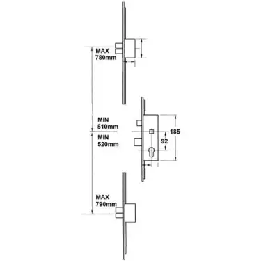 Click Here To Enlarge This Photo Of WINKHAUS Thunderbolt &lpar;Size 2&rpar; Croppable &lpar;1300-2240mm&rpar; Multipoint Lock - 45mm Backset - 20mm Square Faceplate &lpar;4981962&rpar;