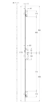 Click Here To Enlarge This Photo Of WINKHAUS AV4 Autolocking 2 Hook Multipoint Lock (1770mm) - 45mm Backset - 20mm Radius Faceplate (5097231)