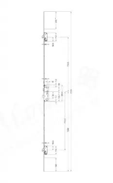 Click Here To Enlarge This Photo Of WINKHAUS AV4 Autolocking 2 Hook Multipoint Lock (2105mm) - 35mm Backset - 20mm Square Faceplate (5097254)