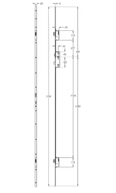 Click Here To Enlarge This Photo Of WINKHAUS Thunderbolt Heritage Multipoint Lock (1770mm) - 45mm Backset - 20mm Radius Faceplate (5016483)