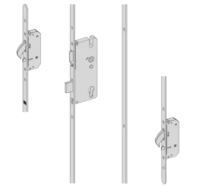 Click Here To Enlarge This Photo Of WINKHAUS AV2 Heritage Autolocking 2 Hook Multipoint Lock (Left Hand) - 45mm Backset - 20mm Radius Faceplate (4996102)