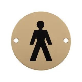 SEX1011SPVD - Carlisle Brass Eurospec 'Male' Symbol 76mm Satin Brass PVD