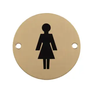 SEX1012SPVD - Carlisle Brass Eurospec 'Female' Symbol 76mm Satin Brass PVD