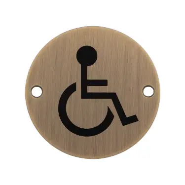 Click Here To Enlarge This Photo Of SEX1017AB - Carlisle Brass Eurospec 'Disabled' Symbol 76mm Antique Brass