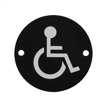 Click Here To Enlarge This Photo Of SEX1017MB - Carlisle Brass Eurospec 'Disabled' Symbol 76mm Matt Black