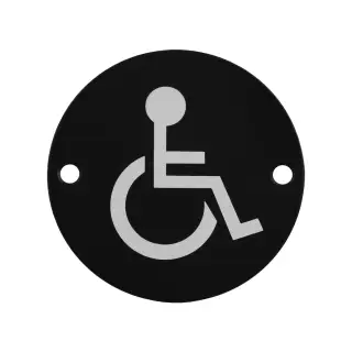SEX1017MB - Carlisle Brass Eurospec 'Disabled' Symbol 76mm Matt Black