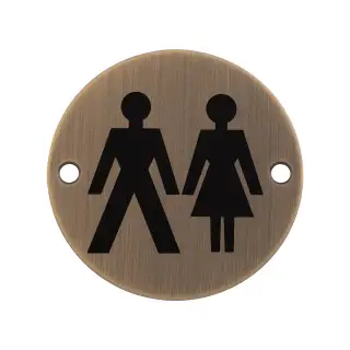 SEX1018AB - Carlisle Brass Eurospec 'Unisex' Symbol 76mm Antique Brass