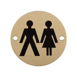 SEX1018SPVD - Carlisle Brass Eurospec 'Unisex' Symbol 76mm Satin Brass PVD