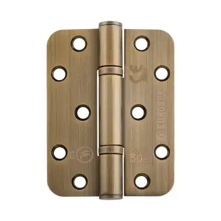 H2N1103&sol;13AB&sol;R - Carlisle Brass Eurospec 100mm x 76mm x 3mm Grade 13 Thrust Bearing Hinges - Antique Brass &lpar;Radius Corners&rpar;