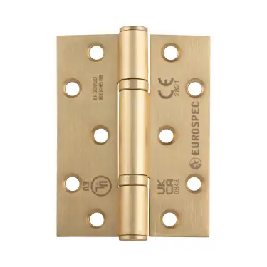 Click Here To Enlarge This Photo Of H2N1103&sol;13SB - Carlisle Brass Eurospec 100mm x 76mm x 3mm Grade 13 Thrust Bearing Hinges - Satin Brass &lpar;Square Corners&rpar;