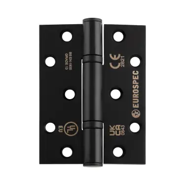 Click Here To Enlarge This Photo Of H2N1103&sol;13MB - Carlisle Brass Eurospec 100mm x 76mm x 3mm Grade 13 Thrust Bearing Hinges - Matt Black &lpar;Square Corners&rpar;