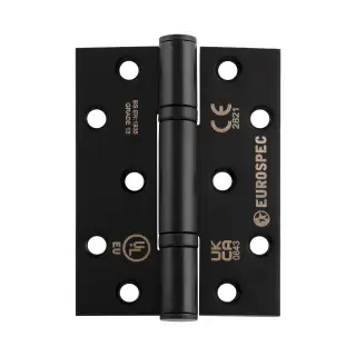 H2N1103&sol;13MB - Carlisle Brass Eurospec 100mm x 76mm x 3mm Grade 13 Thrust Bearing Hinges - Matt Black &lpar;Square Corners&rpar;