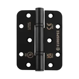 H2N1103&sol;13MB&sol;R - Carlisle Brass Eurospec 100mm x 76mm x 3mm Grade 13 Thrust Bearing Hinges - Matt Black &lpar;Radius Corners&rpar;