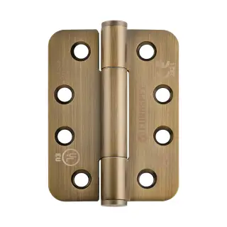 H3N1207&sol;14AB&sol;R - Carlisle Brass Eurospec 102mm x 76mm x 3mm Grade 14 Concealed Bearing Hinges - Antique Brass &lpar;Radius Corners&rpar;