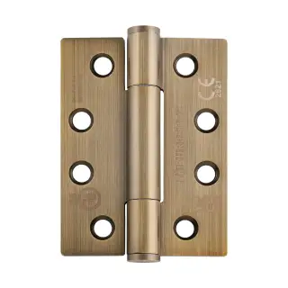 H3N1207&sol;14AB - Carlisle Brass Eurospec 102mm x 76mm x 3mm Grade 14 Concealed Bearing Hinges - Antique Brass &lpar;Square Corners&rpar;