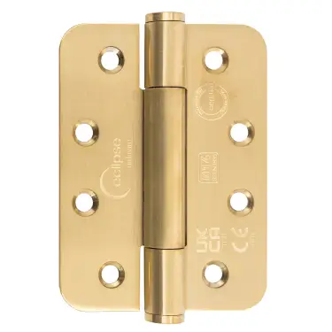 Click Here To Enlarge This Photo Of Eclipse 14332SBP Grade 14 Satin Brass &lpar;SS201&rpar; Concealed Bearing Radius Hinges 102 x 76 x 3mm