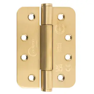 Eclipse 14332SBP Grade 14 Satin Brass &lpar;SS201&rpar; Concealed Bearing Radius Hinges 102 x 76 x 3mm