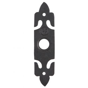 Click Here To Enlarge This Photo Of FF34 - Zoo Hardware Foxcote Foundries Bell Push with Fleur de Lys Plate (30mm x 127mm) Black Antique