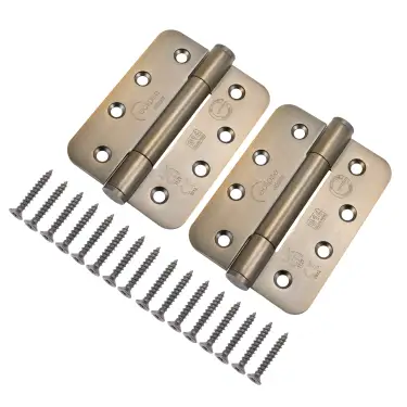 Click Here To Enlarge This Photo Of Eclipse 14332MAB Grade 14 Matt Antique Brass &lpar;SS201&rpar; Concealed Bearing Radius Hinges 102 x 76 x 3mm