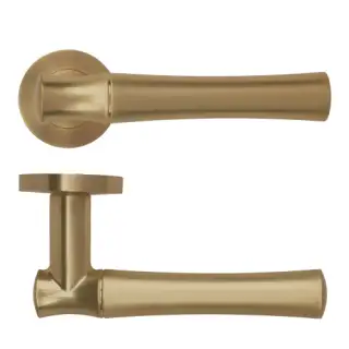 RM160AB - Zoo Hardware Rosso Maniglie 'Aldo' Lever on Round Rose - Antique Brass Finish