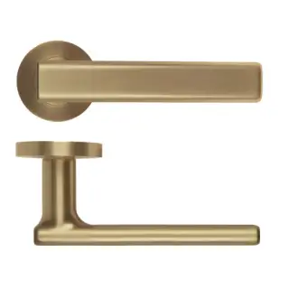 RM180AB - Zoo Hardware Rosso Maniglie 'Frigo' Lever on Round Rose - Antique Brass Finish