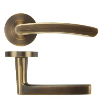 Click Here To Enlarge This Photo Of ZPA020-AB - Zoo Hardware Stanza 'Santiago' Lever Handles on Round Rose - Antique Brass &lpar;Contract Range&rpar;