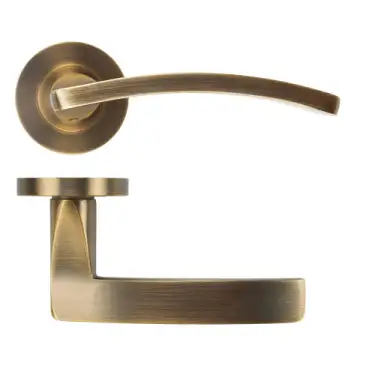 Click Here To Enlarge This Photo Of ZPA030-AB - Zoo Hardware Stanza 'Toledo' Lever Handles on Round Rose - Antique Brass &lpar;Contract Range&rpar;