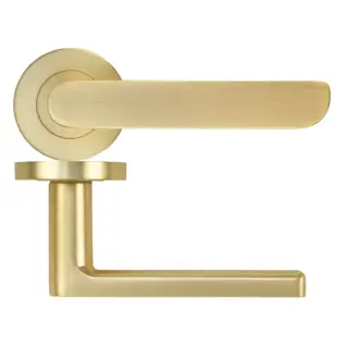 ZPA040-SB - Zoo Hardware Stanza 'Valencia' Lever Handles on Round Rose - Satin Brass &lpar;Contract Range&rpar;