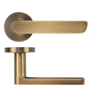 ZPA040-AB - Zoo Hardware Stanza 'Valencia' Lever Handles on Round Rose - Antique Brass &lpar;Contract Range&rpar;