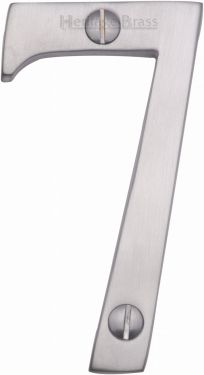 Click Here To Enlarge This Photo Of C1560 7-SC Heritage Brass Numeral 7 Face Fix 76mm (3") Satin Chrome Finish