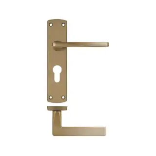 ZPA011EP-AB - Zoo Hardware Stanza 'Leon' Lever Handles on Euro Profile Backplate - Antique Brass &lpar;Contract Range&rpar;