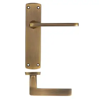 ZPA012-AB - Zoo Hardware Stanza 'Leon' Lever Handles on Latch Backpate - Antique Brass &lpar;Contract Range&rpar;