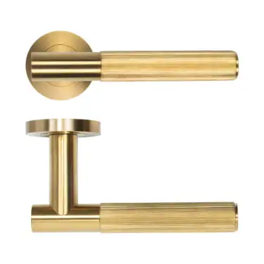 Click Here To Enlarge This Photo Of RT070PVDSB - Zoo Hardware Rosso Tecnica 'Idro' Lever on Round Rose - PVD Satin Brass
