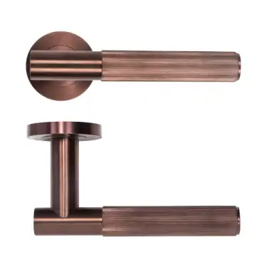Click Here To Enlarge This Photo Of RT070PVDBZ - Zoo Hardware Rosso Tecnica 'Idro' Lever on Round Rose - PVD Satin Bronze