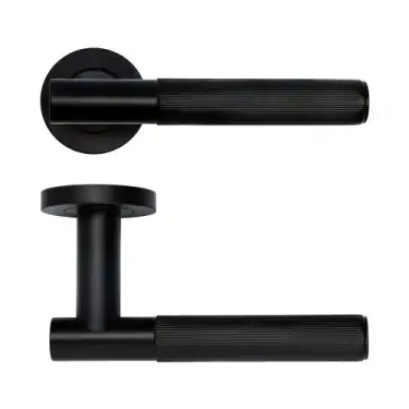 Click Here To Enlarge This Photo Of RT070PCB - Zoo Hardware Rosso Tecnica 'Idro' Lever on Round Rose - Powder Coat Black