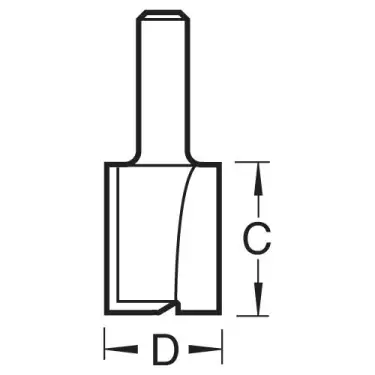Click Here To Enlarge This Photo Of Trend C019AX1&sol;4TC Two Flute 12mm dia x 19mm &lpar;1&sol;4" Shank&rpar; Router Cutter