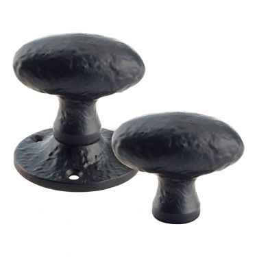 Click Here To Enlarge This Photo Of FF416R - Zoo Hardware Foxcote Foundries Oval Rim Knobs (Unsprung) Black Antique