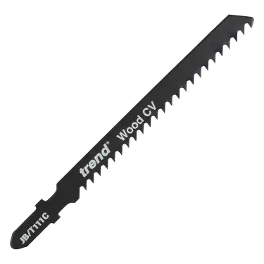 Click Here To Enlarge This Photo Of Trend JB&sol;T111C Jigsaw Blades 100mm x 3mm CV Up-Cut &lpar;5 Pack&rpar;
