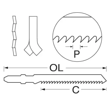 Click Here To Enlarge This Photo Of Trend JB&sol;T111C Jigsaw Blades 100mm x 3mm CV Up-Cut &lpar;5 Pack&rpar;