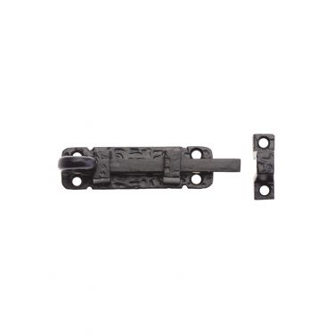 Click Here To Enlarge This Photo Of FF51 - Zoo Hardware Foxcote Foundries Curly Tail Door Bolt 102mm - Black Antique