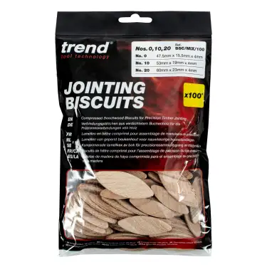 Click Here To Enlarge This Photo Of Trend BSC&sol;MIX&sol;100 Mixed Size Jointing Biscuits &lpar;100 Pack&rpar;
