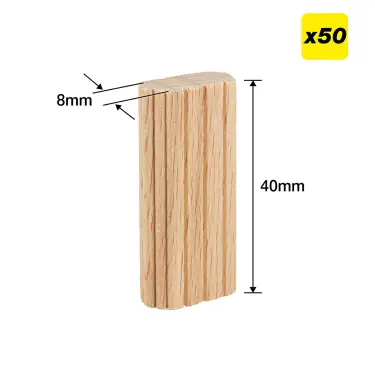 Click Here To Enlarge This Photo Of Trend TEN&sol;8X40&sol;50 8mm x 40mm Beechwood Loose Tenons &lpar;50 pack&rpar;